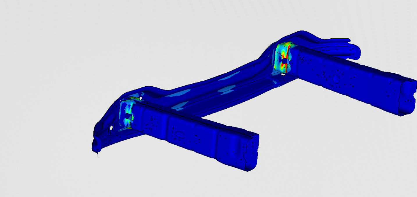 Truck frontal crash tube impact simulation